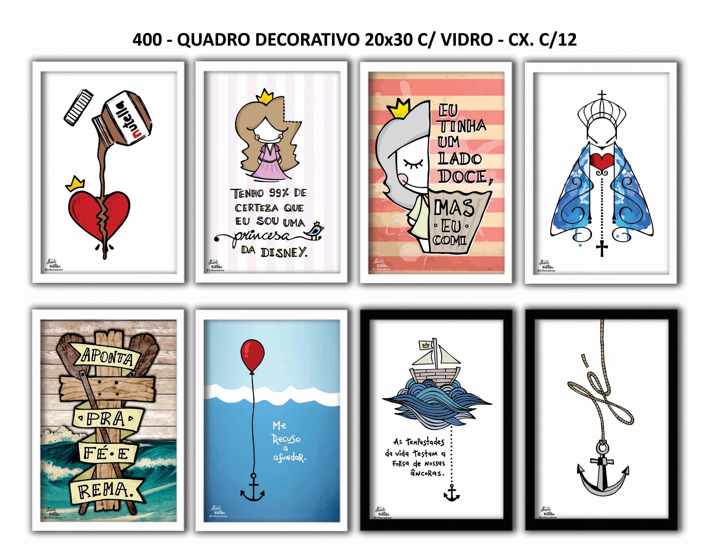 Quadro Decorativo 20x30 C Vidro 400 Art Frame