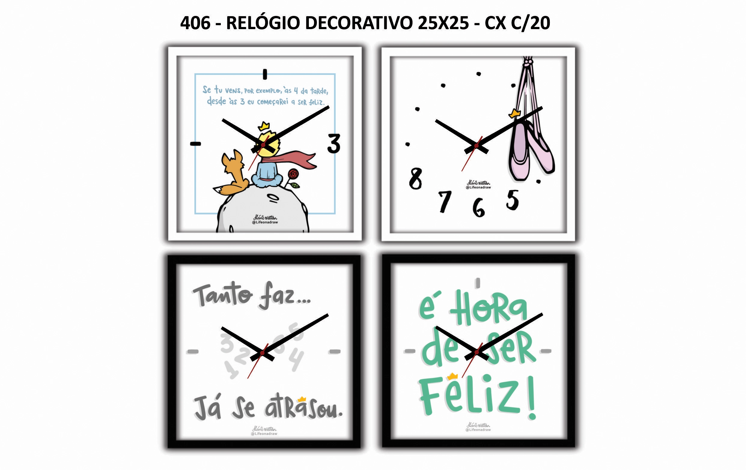 Relogio Luxo 25x25cm 406 Art Frame