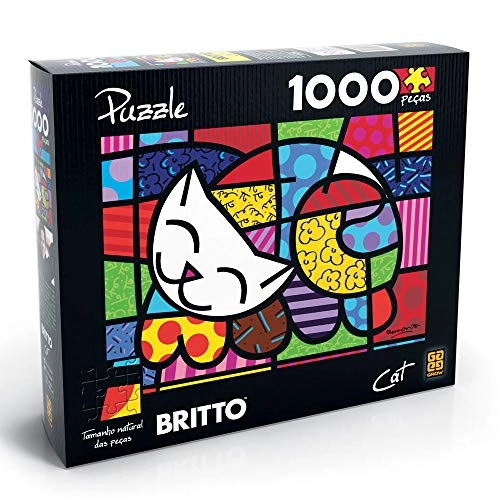 Quebra-Cabeça 1000 Peças - Romero Britto Cat