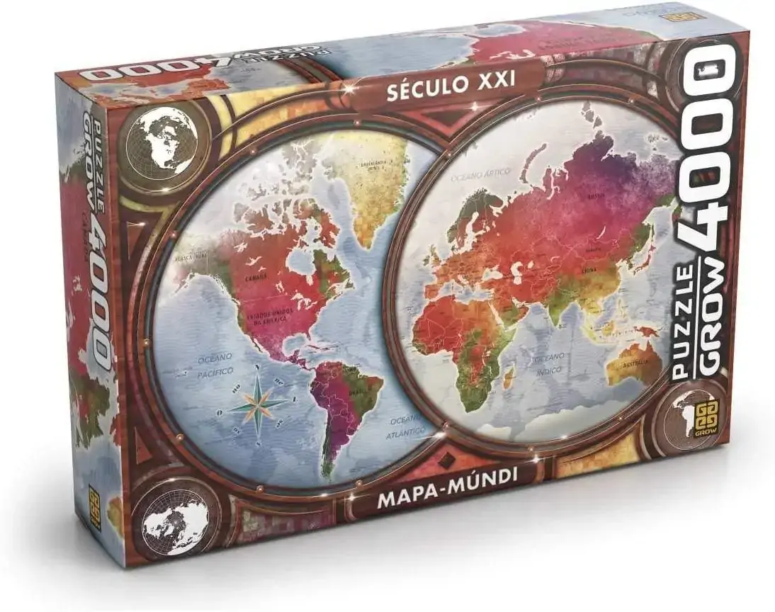 Quebra-Cabeça Mapa Mundi 4000 peças - GROW