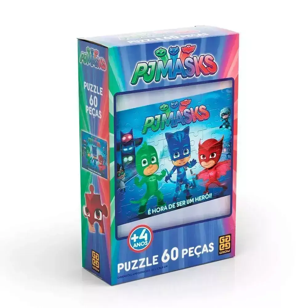 Quebra-Cabeça - 60 Peças - PJ Masks - Grow