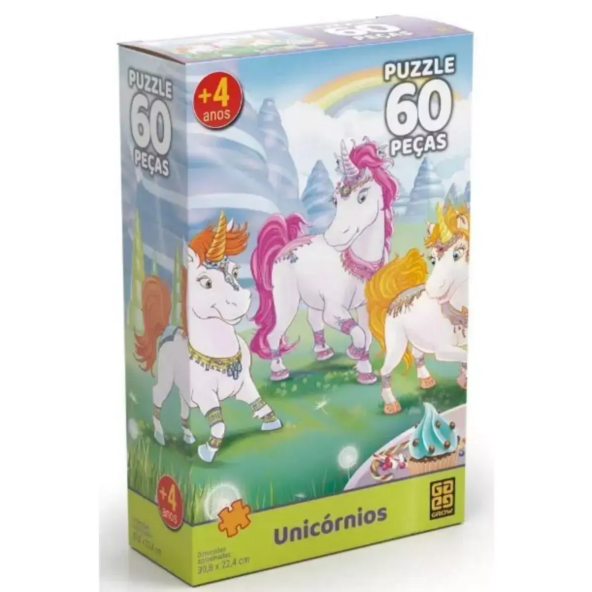 Quebra-Cabeça - 60 Peças - Unicórnio - Grow