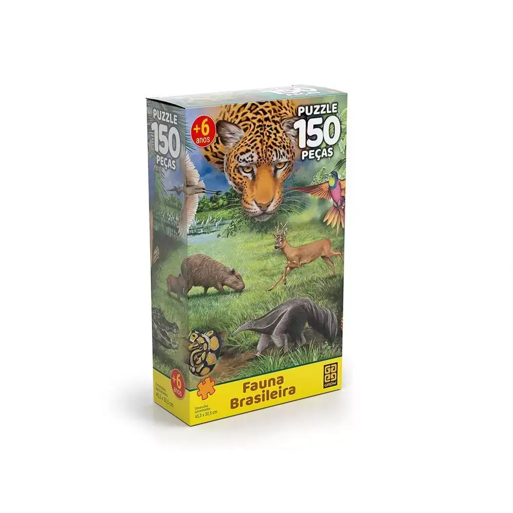 Quebra-Cabeça 150 Peças - Fauna Brasileira - Grow