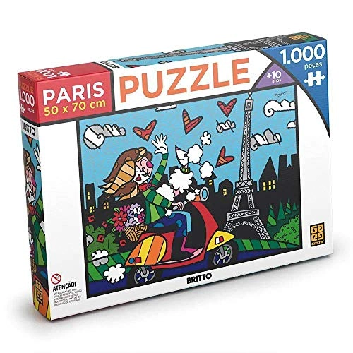 Quebra-Cabeça - Romero Britto - Paris - 1000 Peças - Grow