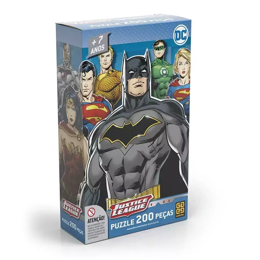 Quebra-Cabeça 200 Peças - Liga da Justiça - Grow