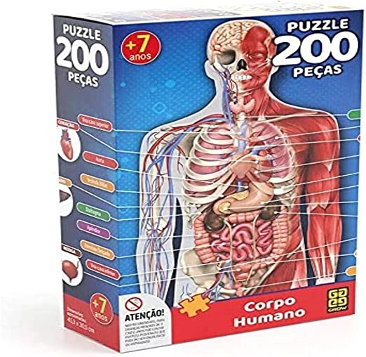 Quebra-Cabeça - 200 Peas - Corpo Humano - Grow