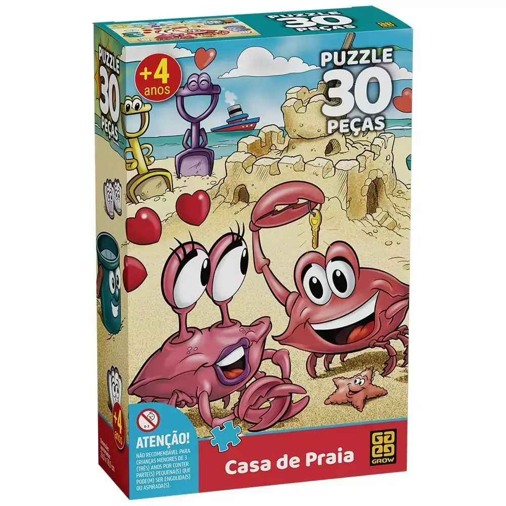 Quebra-Cabeça - 30 Peças - Casa Na Praia - Grow