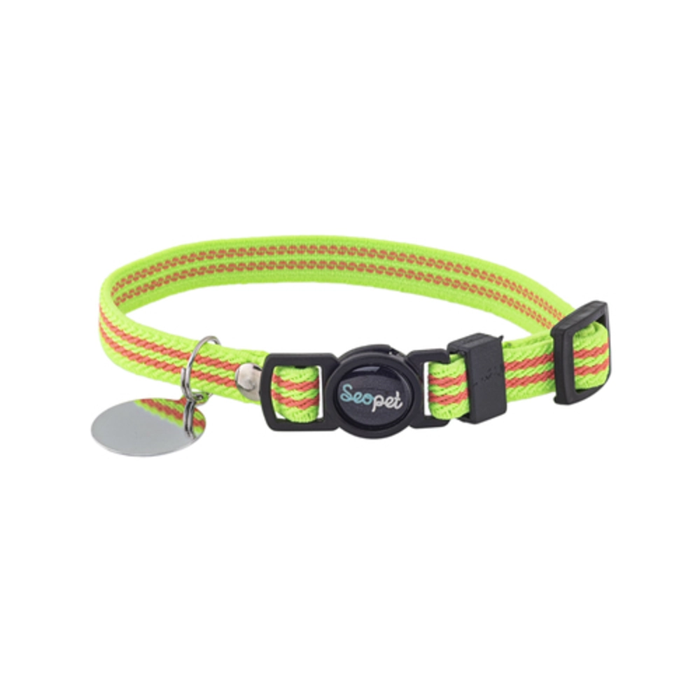 Coleira Gato Elastico Brilho C/ Placa Amarelo U279648