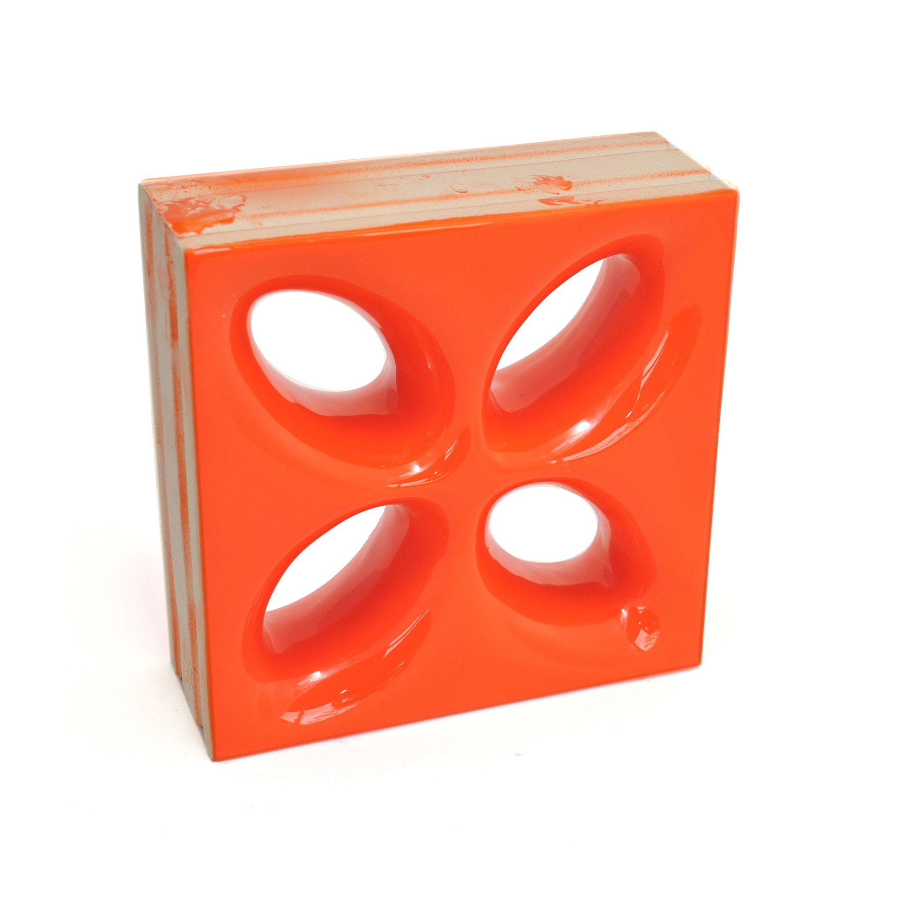 Cobogó Cerâmico Esmaltado 20x20cm Arancione Mini Foglio Elemento V