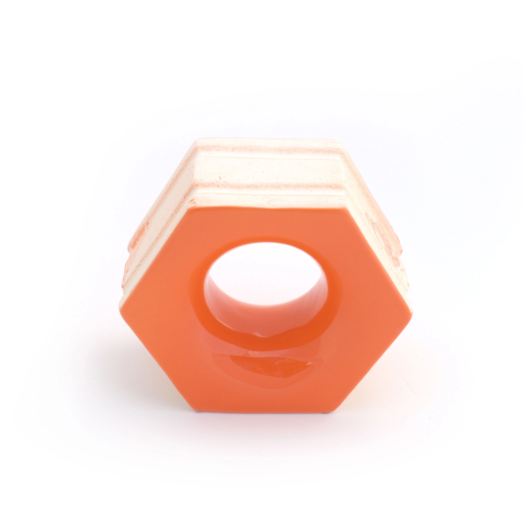 Cobogó Cerâmico Esmaltado 13x16cm Arancione Favo Elemento V