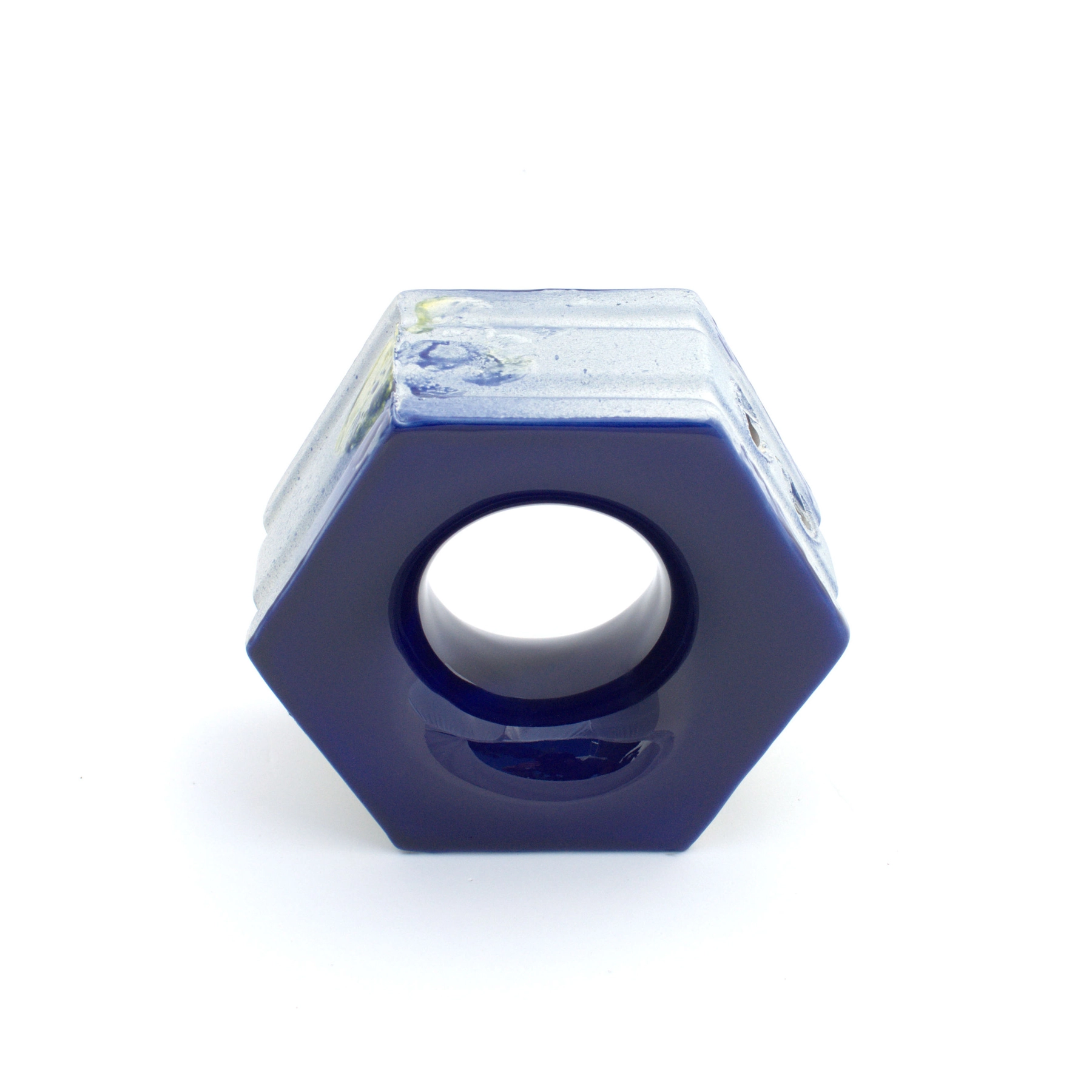 Cobogó Cerâmico Esmaltado 13x16cm Azzuro Favo Elemento V