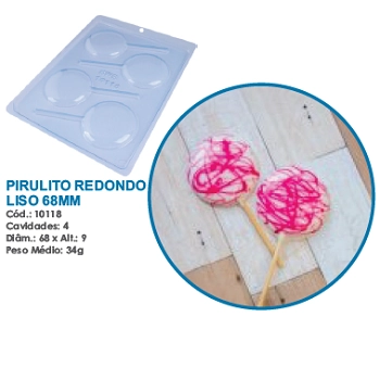 Forma Pvc Pirulito Redondo Liso 4 Cav Re.10118 Bwb