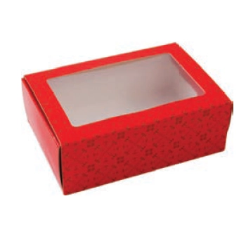 Caixa Gaveta C/ Visor 6 Doces Vermelho Un