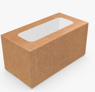 Caixa Kraft C/visor 2 Doces Ideia