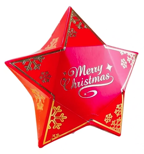 Caixa Lemb Estrela Merry Christmas Ideia Embalagens