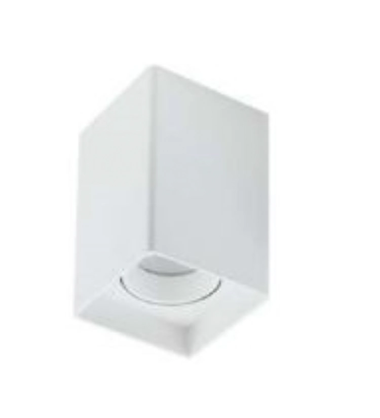 Plafon Dicróica Simples Quadrado Branco 8x8x12,5cm