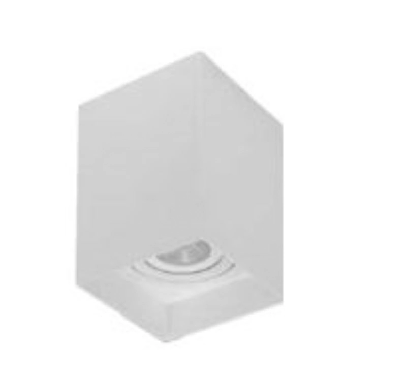 Plafon Par20 Simples Quadrado Branco Em Abs 10,5x10,5x15cm