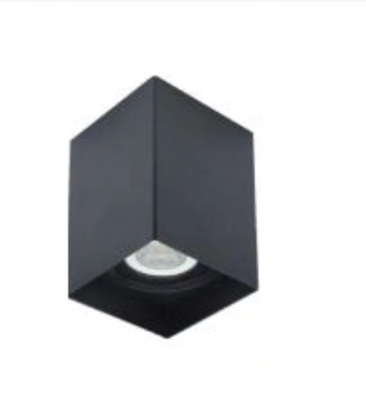 Plafon Par20 Simples Quadrado Preto Em Abs 10,5x10,5x15cm