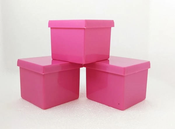 Caixa Acrilica 5x5 Leit. Pink 10un