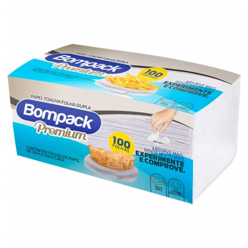 Toalha Interfolhas Bompack 22x20cm Premi