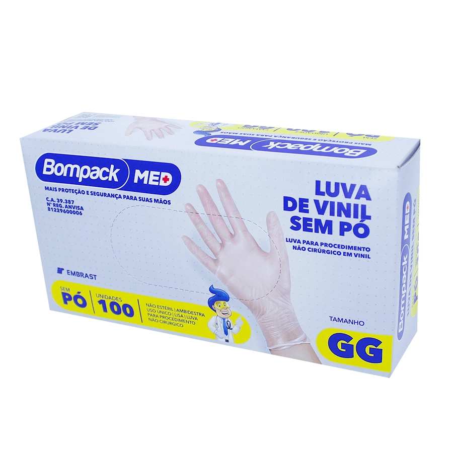 Luva Vinil S/po Transp Gg C/100 Bompack