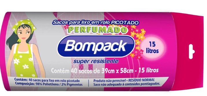 Saco Lixo Bompack Perf.c/40 15lt Azulrolo