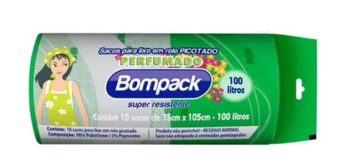 Saco Lixo Bompack Perf.c/10 100lt Azulrolo