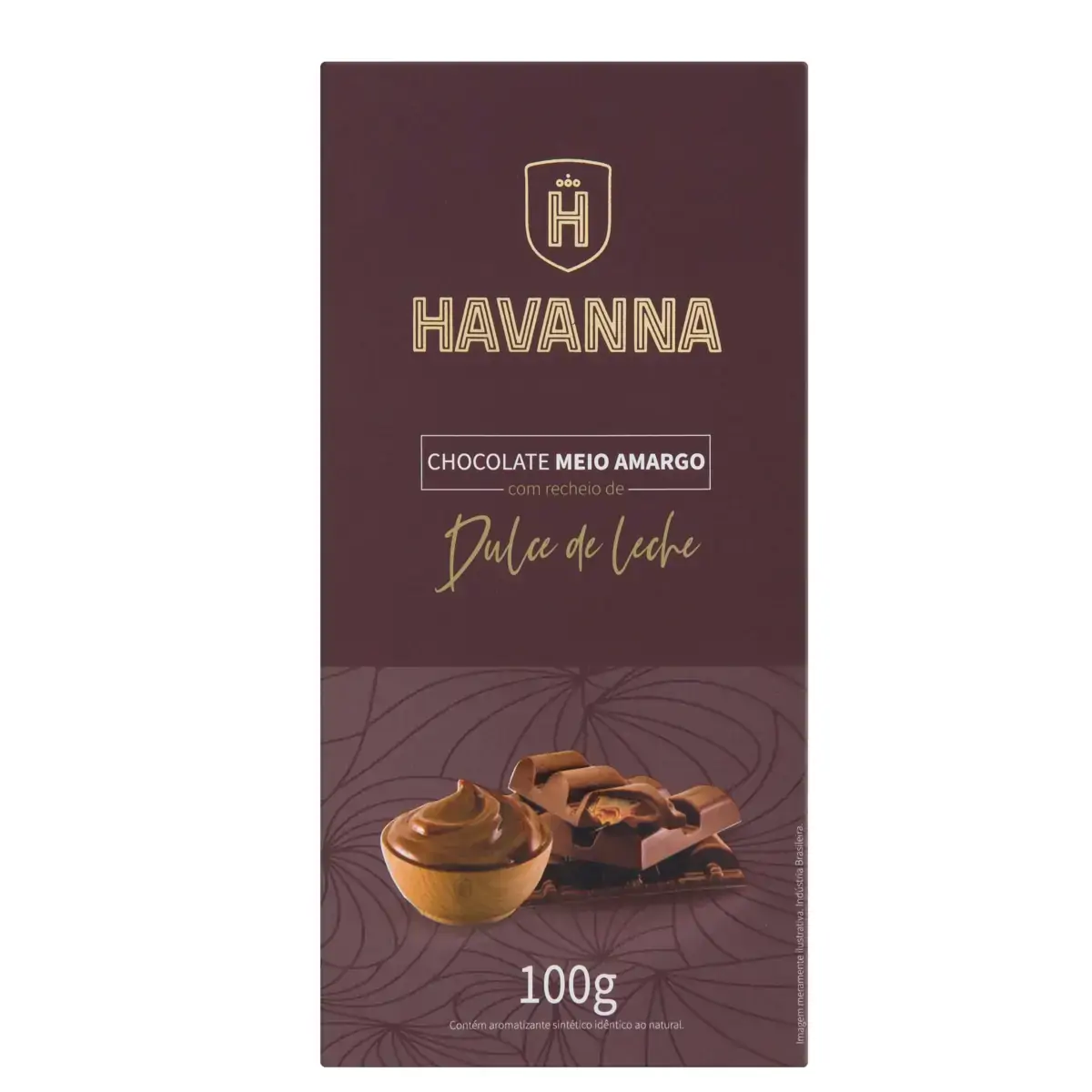 Chocolate Meio Amargo Recheio Doce de Leite Havanna Caixa 100g