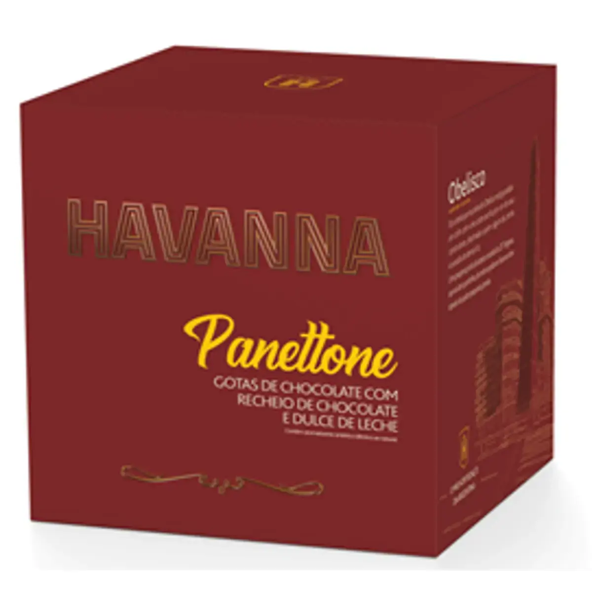 Panettone HAVANNA com Gotas de Chocolate e Recheio de Chocolate com Doce de Leite 700g