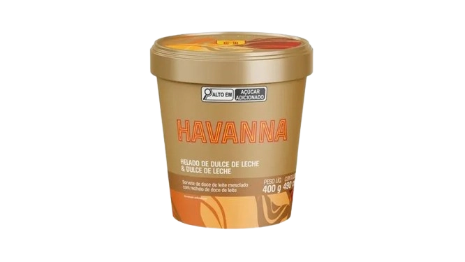 Sorvete Doce De Leite Recheio Doce De Leite Havanna Pote 490ml