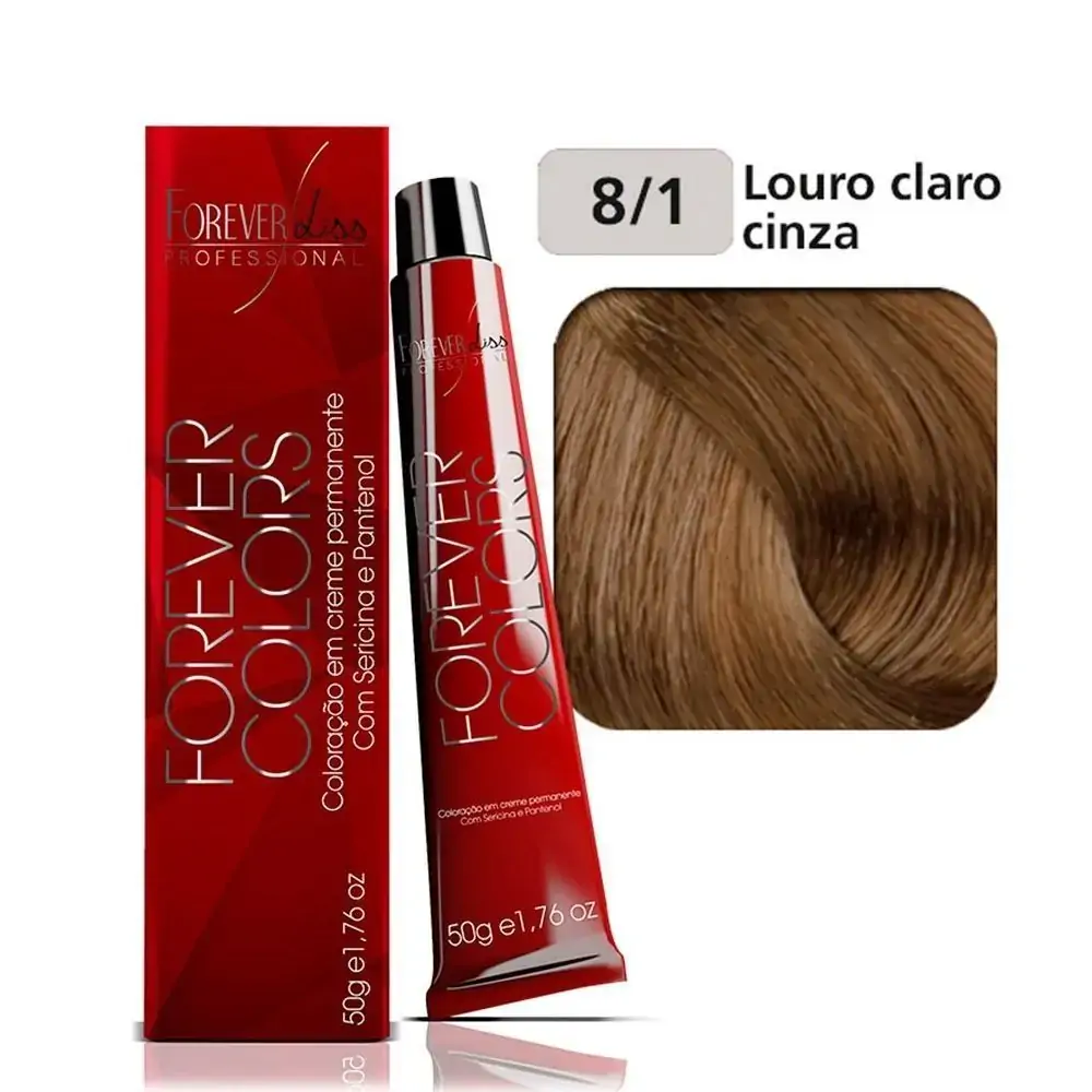 Tintura Forever Colors Louro Claro Cinza 8.1 50g