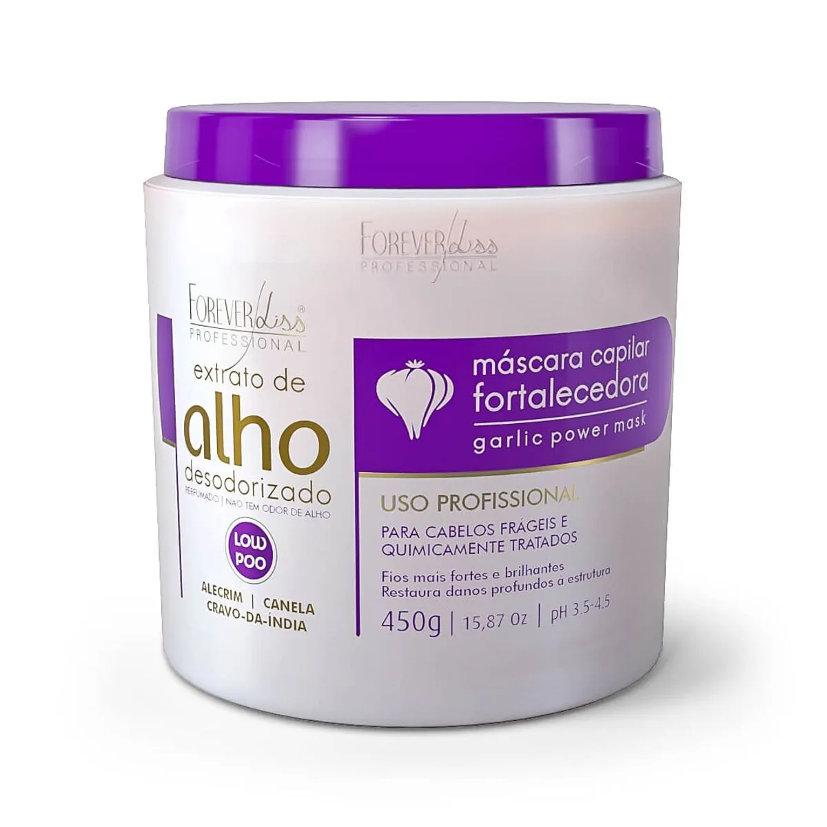 Mascara Capilar Fortalecedora De Alho Forever Liss 450g