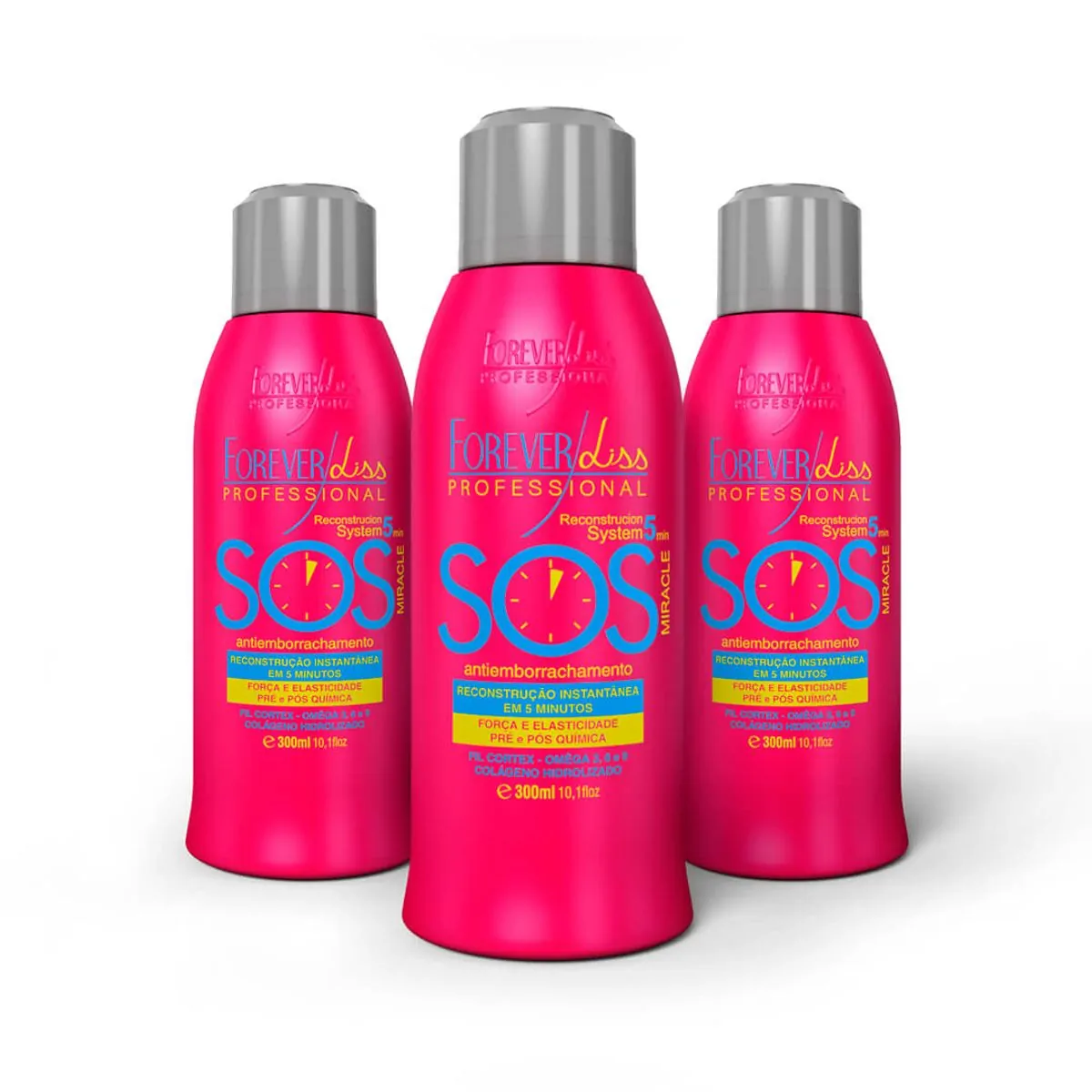 Combo Leve 3: Reconstrutor SOS Antiemborrachamento 300ml Forever Liss