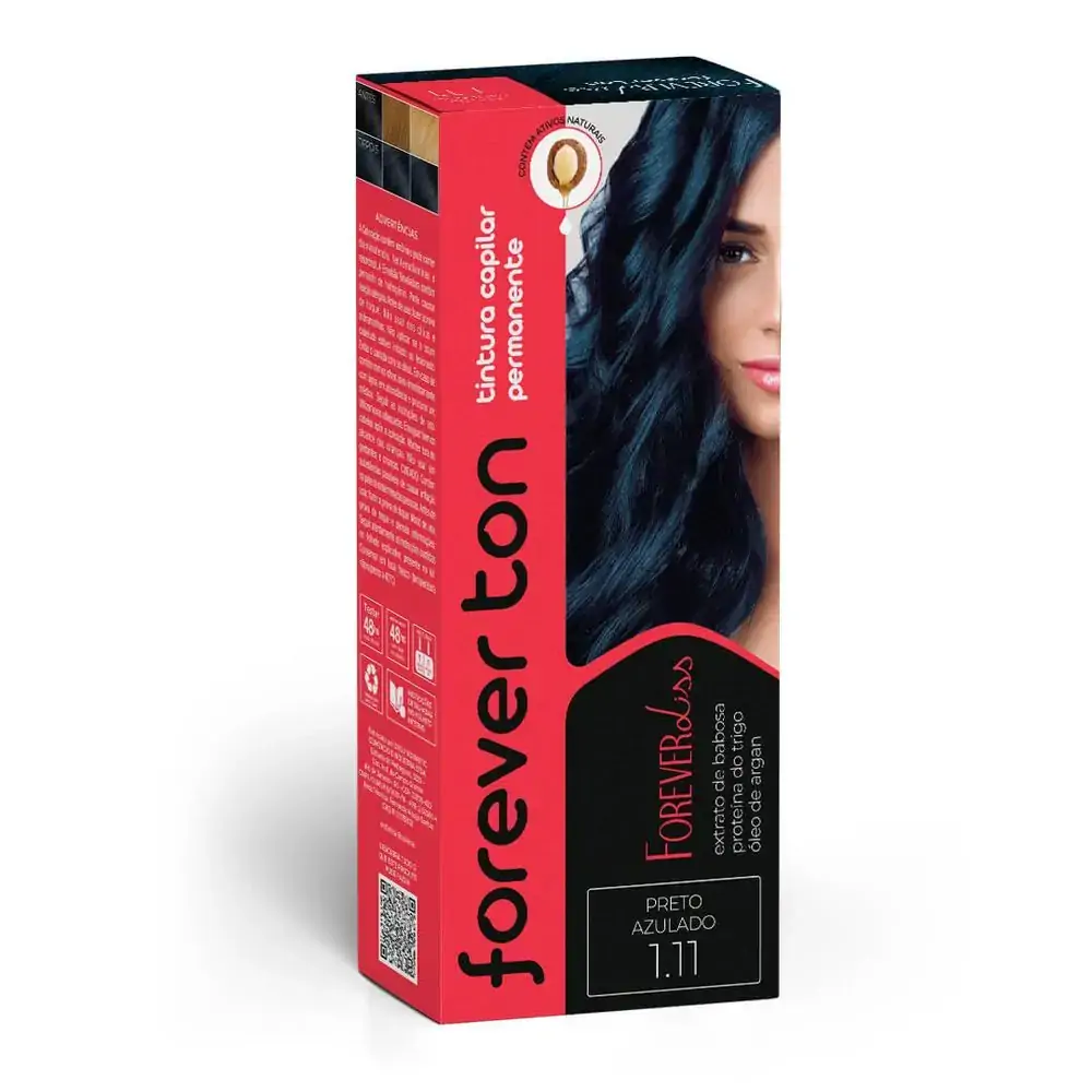 Tinta De Cabelo Preto Azulado 1.11 Forever Ton