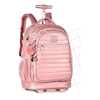 Mochila Rebeca Bonbon C/carrinho Rosa Ref.rb2414