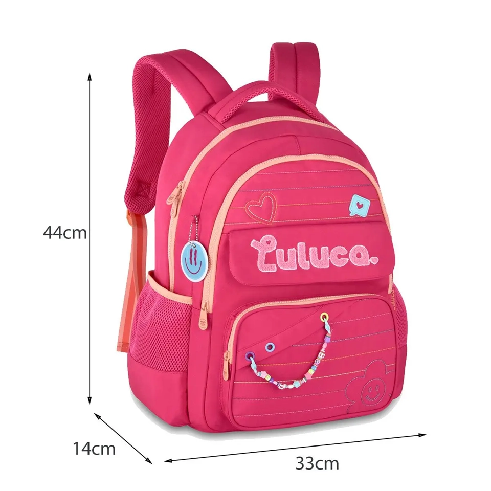 Mochila Juvenil Feminina Luluca Pink Lu24610 Semax