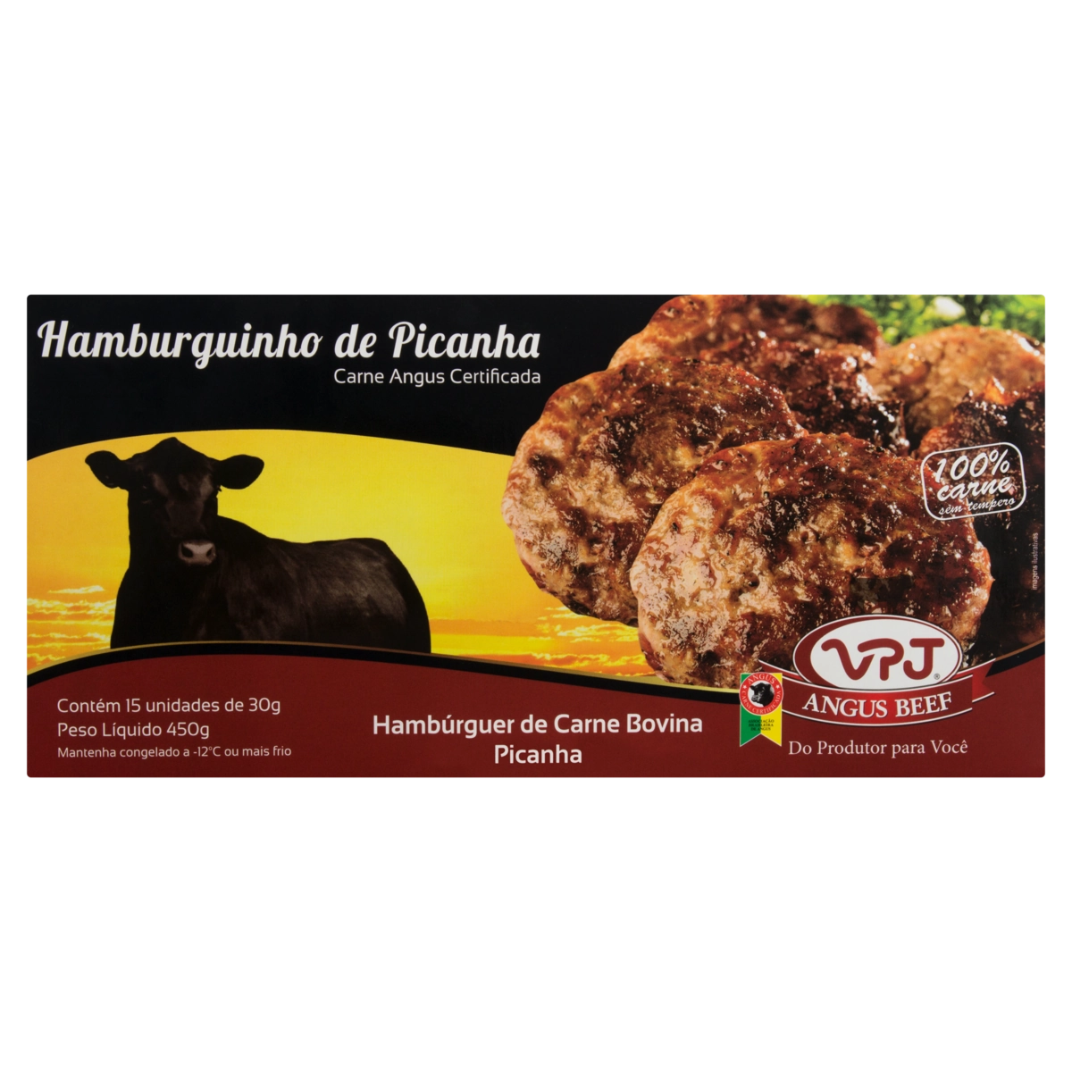 Hamburguinho de Picanha Angus Prime VPJ Caixa 450g