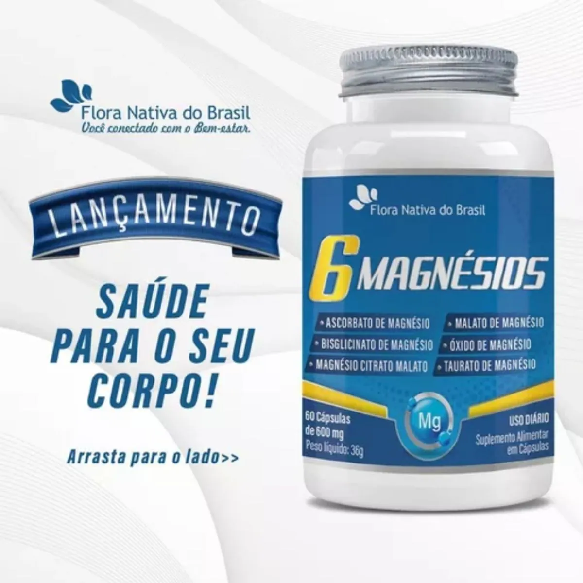 6 Magnésios 60 cápsulas - Flora Nativa