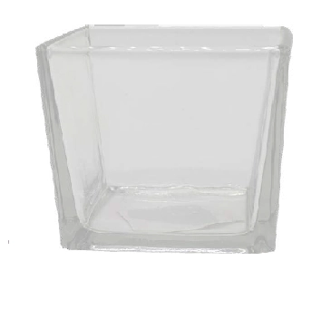Porta Velas Quadraddo De Vidro 8x8cm Cod Gdr0257