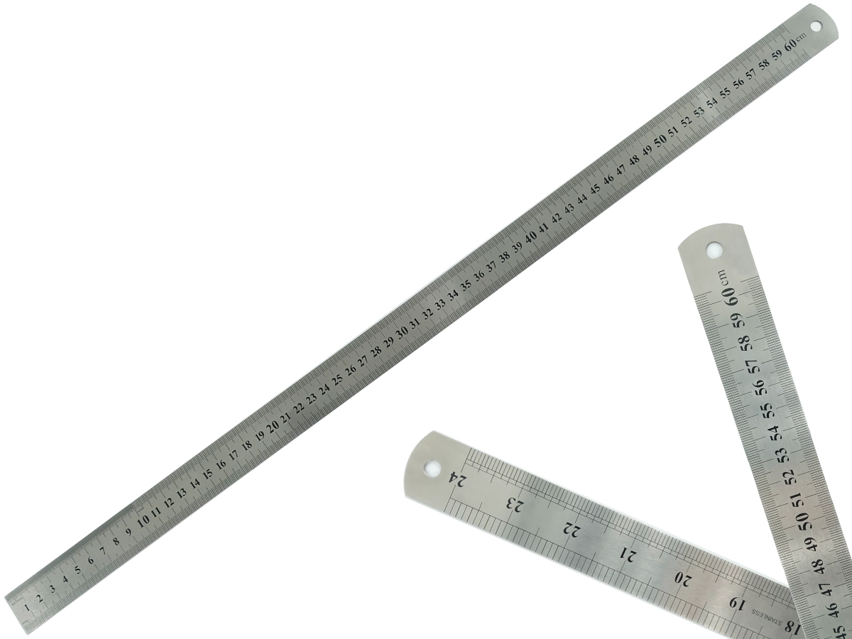 Régua Rígida Metal Inoxidável Escritório Escolar Engenheiro Maquetes Marcação Baixo Relevo 60 Cm