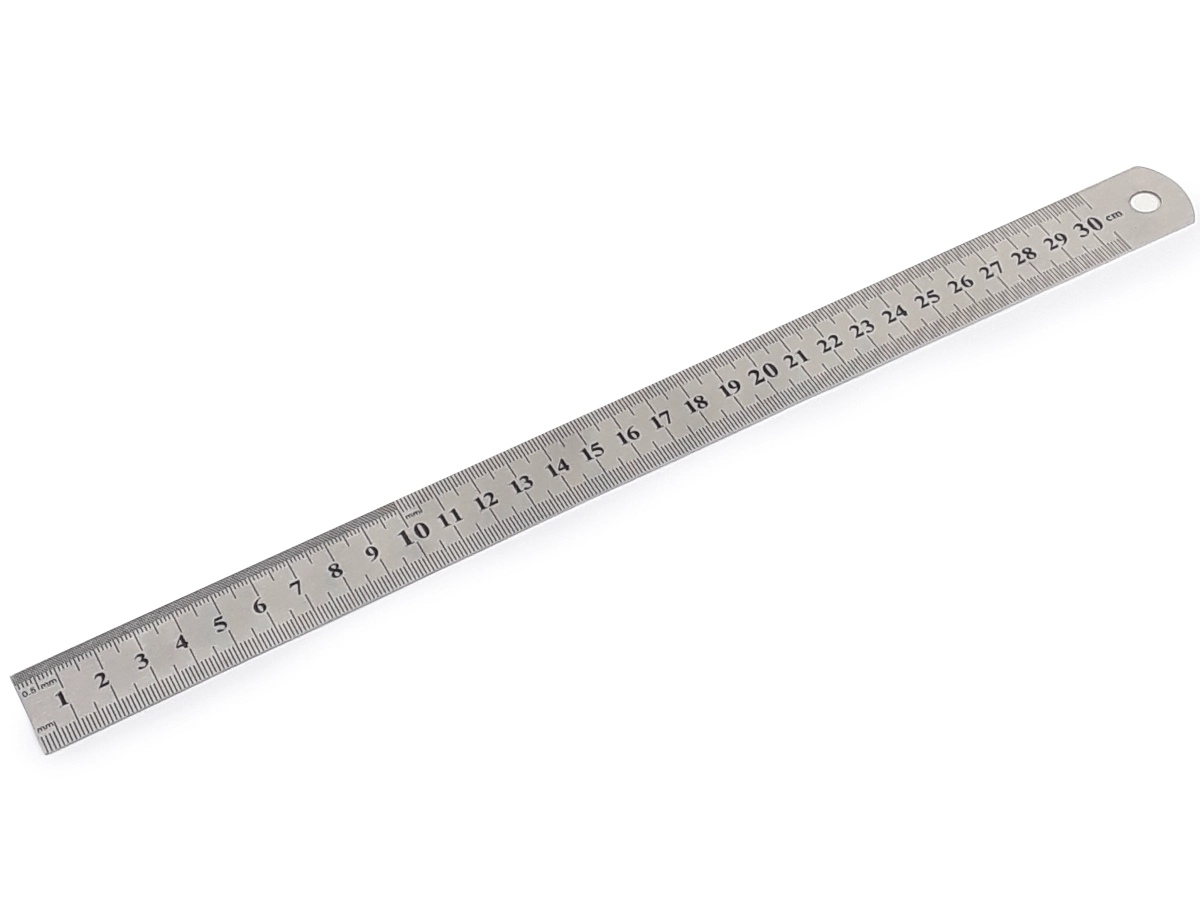 Régua Metal Leve De Aço Inoxidável Tamanho 30 Cm Marcação Baixo Relevo Escolar Escritório Engenheiro
