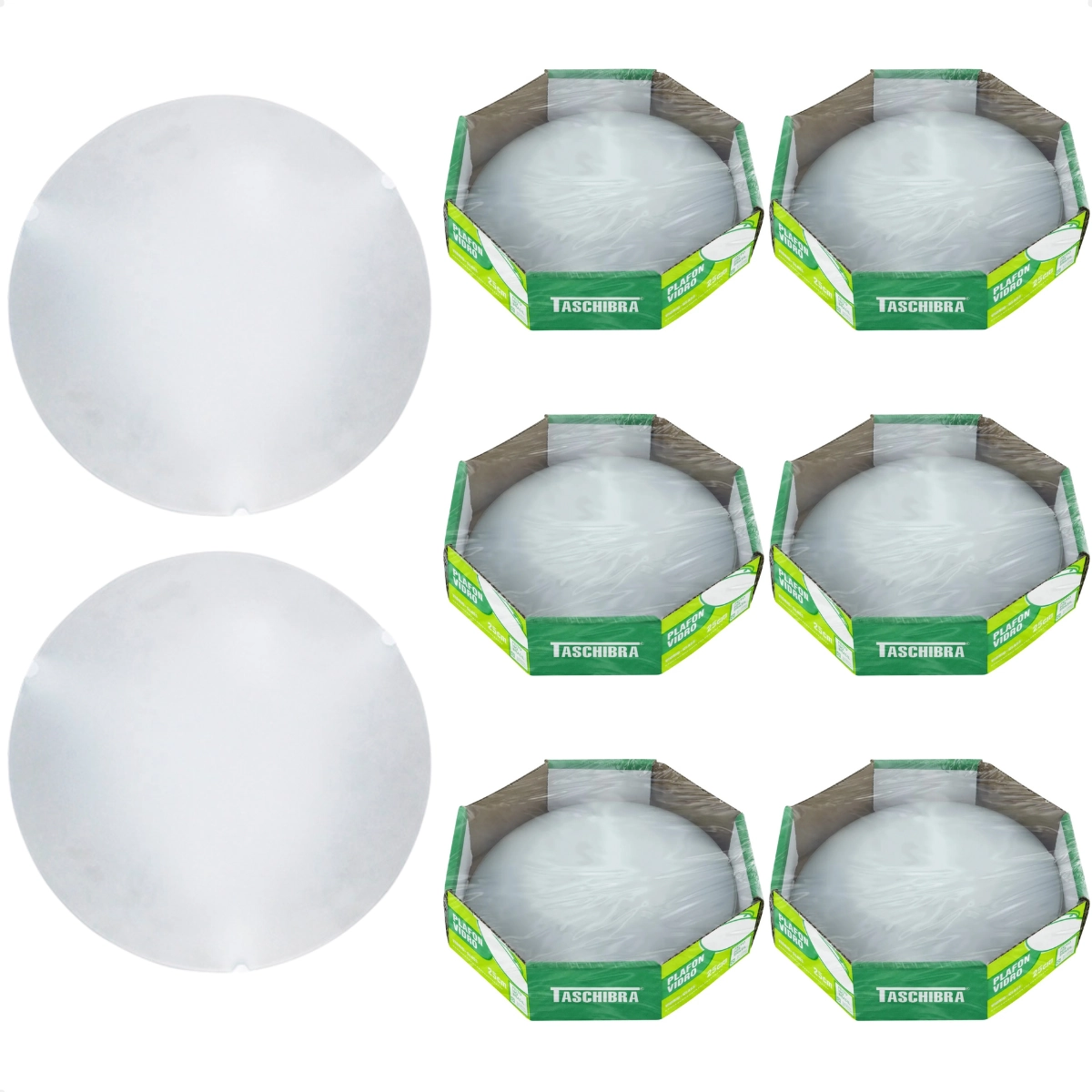 Kit 8 Plafon Taschibra Jurerê 30cm Redondo Led 6500k Bivolt