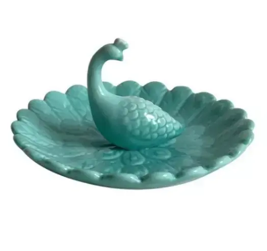 Porta Bijoux Cerâmica Pavão