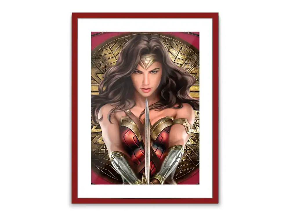 Quadro Vidro Madeira Sword On Hands Red Frame 31x2.3x39cm 41230 Rojemac