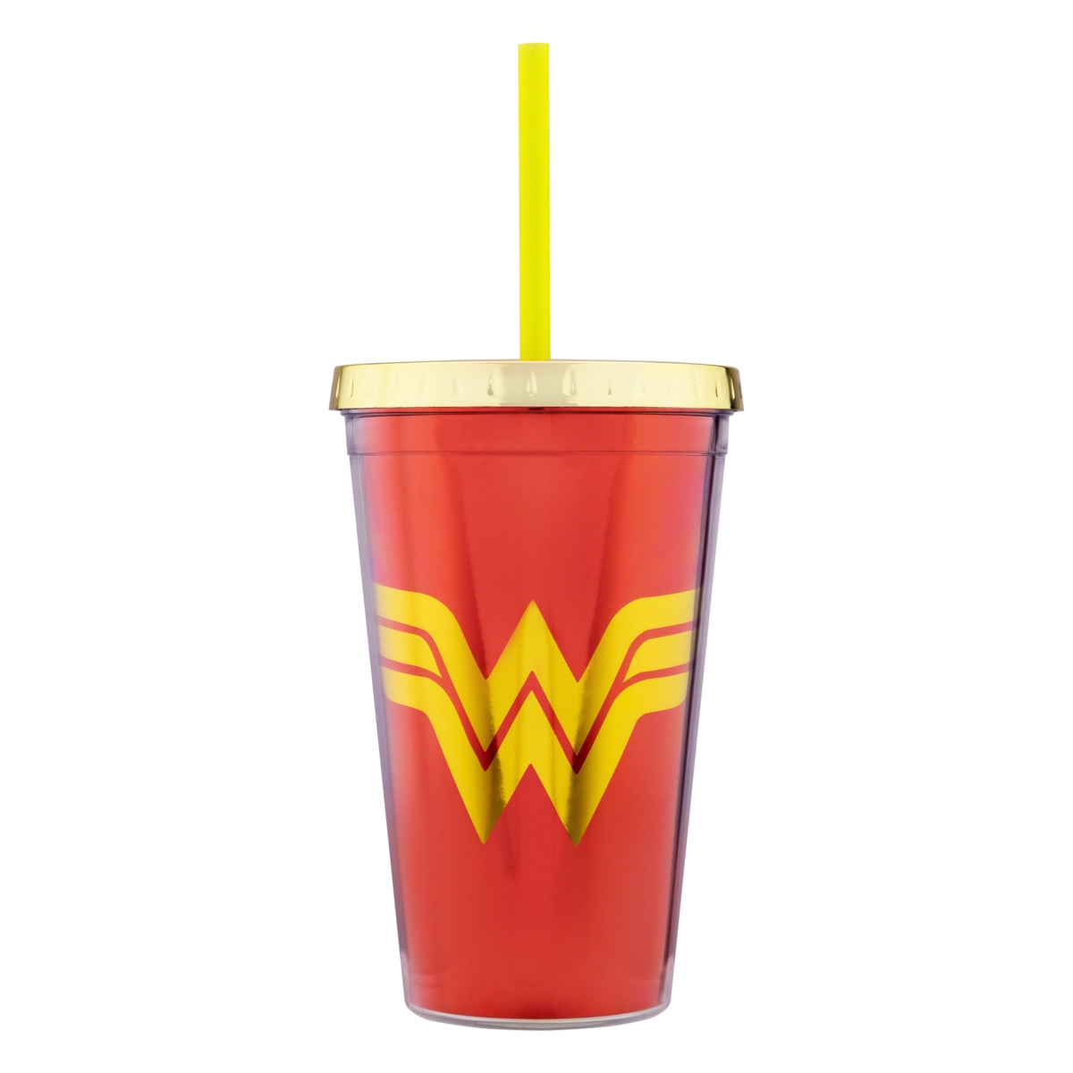 Copo Plástico Com Canudo Wonder Woman 500ml Poopstore