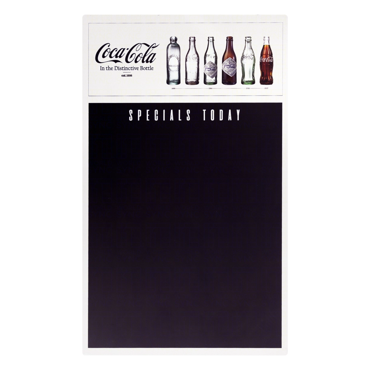 Lousa Decorativa Madeira Creme Coca Cola Distinctive Bottle Poopstore 25 X 40 X 1,7cm