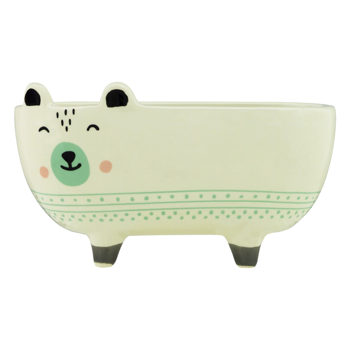 Cachepot Cerâmica Branco Charmy Feet Dog Bath Poopstore 15 X 8,2 X 8,5cm