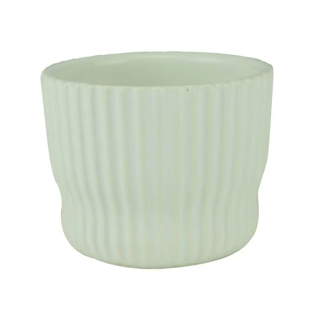 Cachepot Ceramica Matte Groove Bco 7.4x7.4x6cm 44503 Rojemac