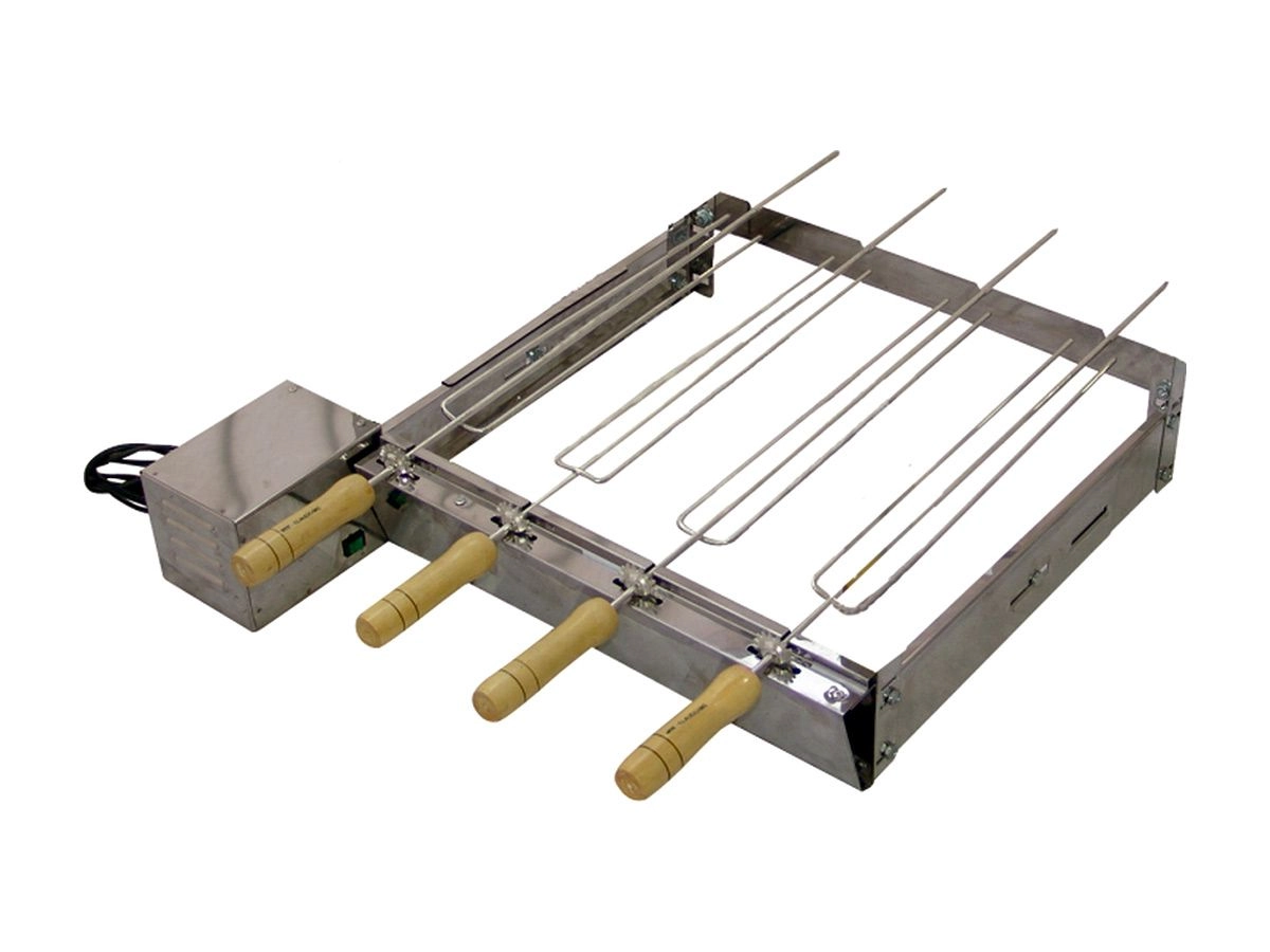 Kit Giratório Baixo Para Churrasqueira Em Inox 06 Espetos