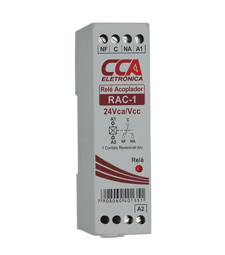Relé Acoplador De Interface 24vca-vcc Com 1 Contato Reversível